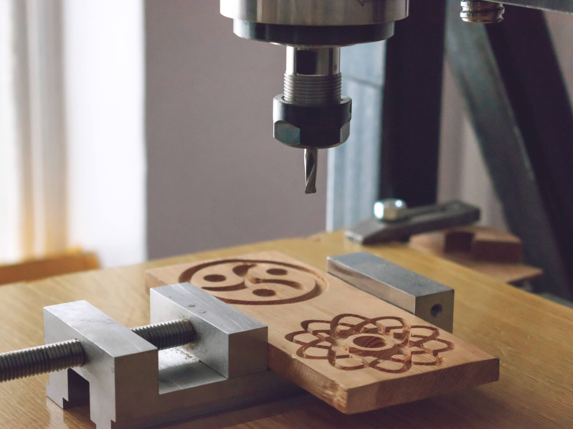CNC cutting example by WIZART showing precision wood engraving