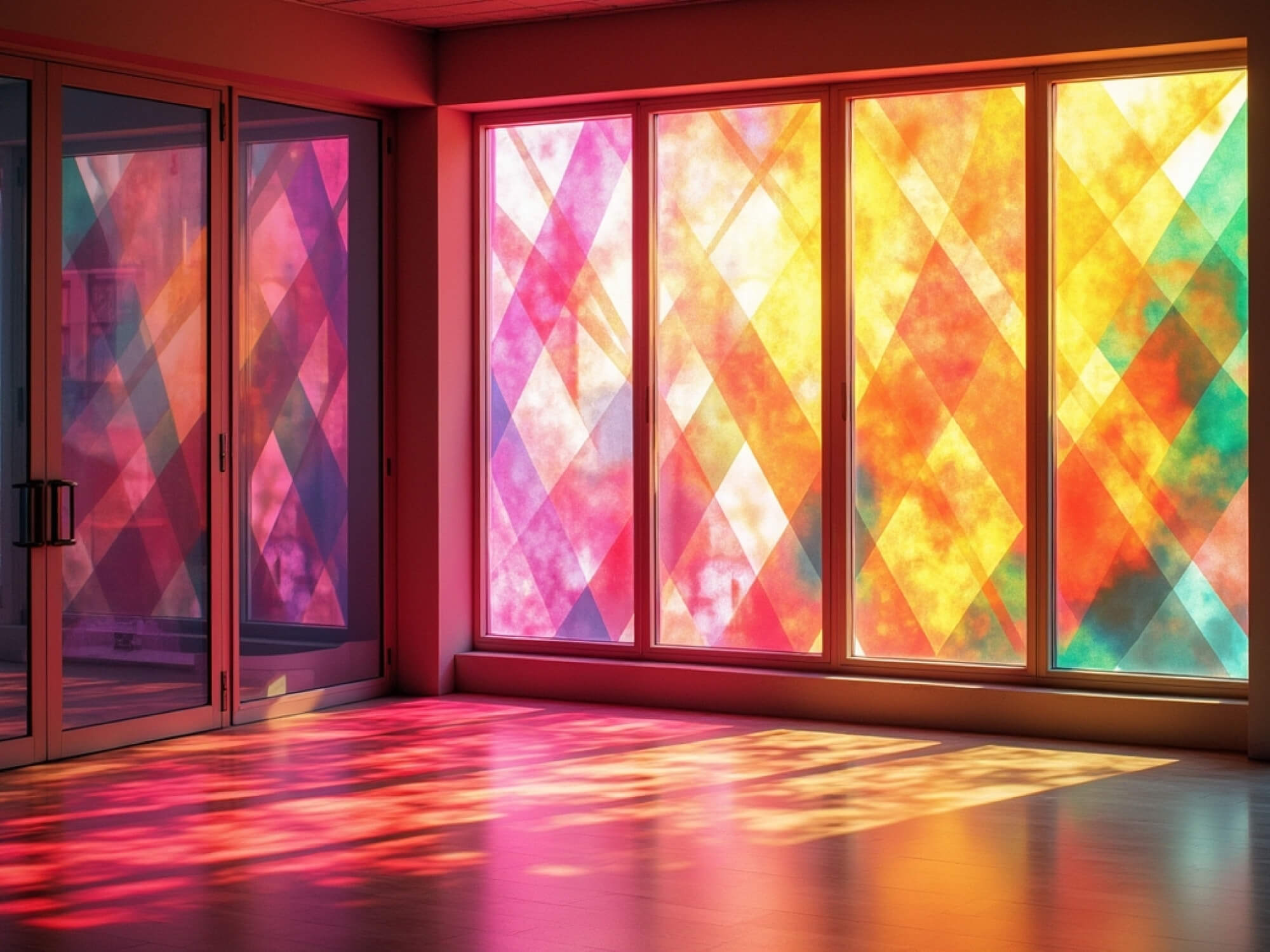 Office Space Glass Design Print - WIZART UAE